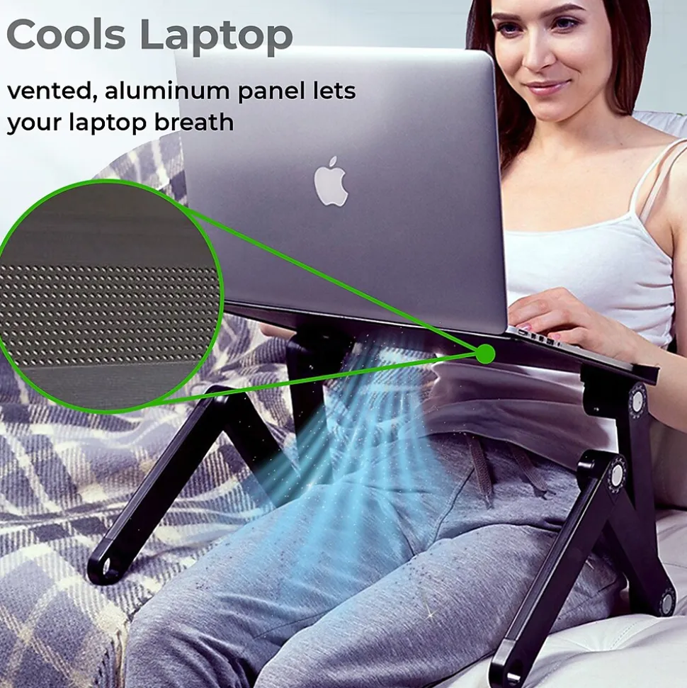 Uncaged Ergonomics WorkEZ Cooling Laptop Lap Desk, Executive Black (WEEB)