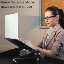 Uncaged Ergonomics WorkEZ Cooling Laptop Lap Desk, Executive Black (WEEB)