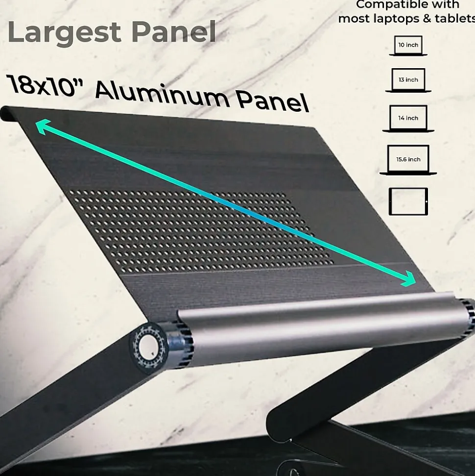 Uncaged Ergonomics WorkEZ Cooling Laptop Lap Desk, Executive Black (WEEB)