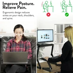 Uncaged Ergonomics WorkEZ Cooling Laptop Lap Desk, Executive Black (WEEB)