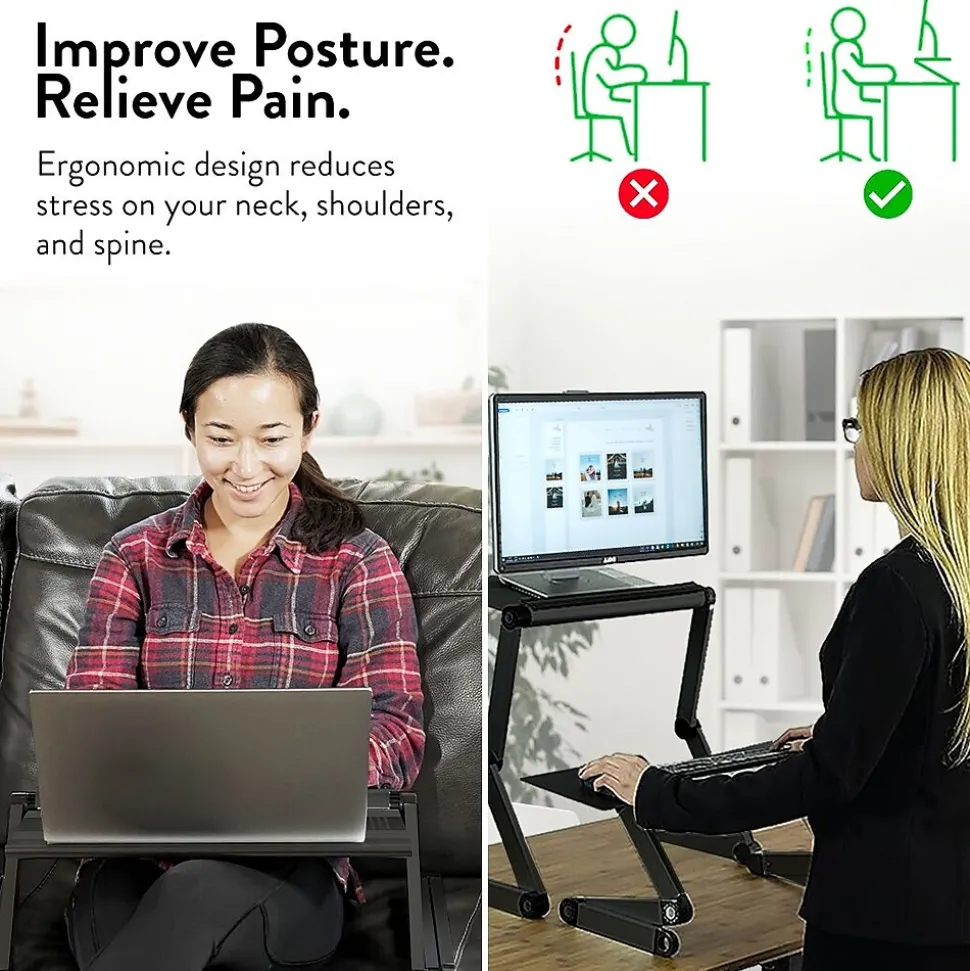 Uncaged Ergonomics WorkEZ Cooling Laptop Lap Desk, Executive Black (WEEB)