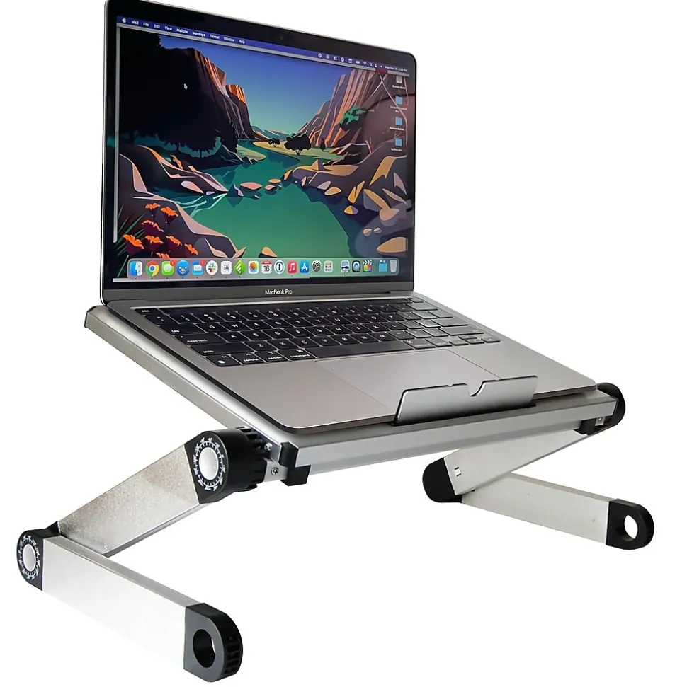 Uncaged Ergonomics WorkEZ Ergonomic Laptop Cooling Stand, Light Silver (WELS)