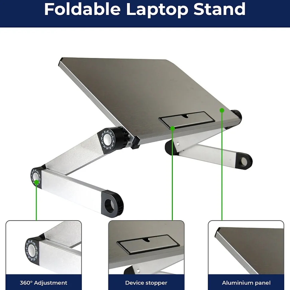 Uncaged Ergonomics WorkEZ Ergonomic Laptop Cooling Stand, Light Silver (WELS)