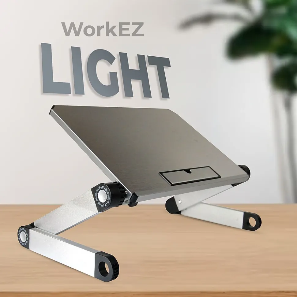 Uncaged Ergonomics WorkEZ Ergonomic Laptop Cooling Stand, Light Silver (WELS)
