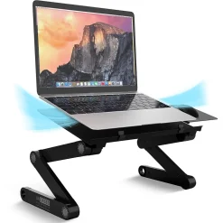 Uncaged Ergonomics WorkEZ Best 16.5" x 11" Aluminum Laptop Stand, Black (WEBLS-b)