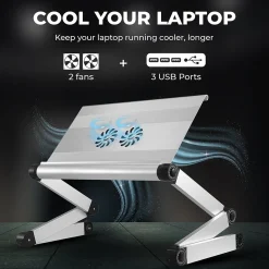 Uncaged Ergonomics WorkEZ Cool Laptop Riser, 18 x 11”, Silver (WECs)