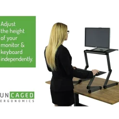 Uncaged Ergonomics WorkEZ Standing Desk, Black (WESDB)