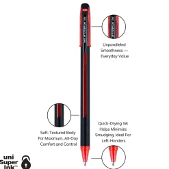 uni Jetstream 101 Ballpoint Pen, Medium Point, 1.0mm, Red Ink, Dozen (1768013)