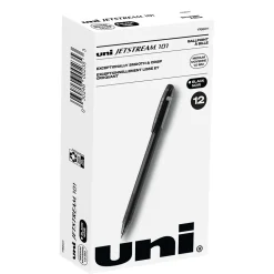 uni Jetstream 101 Ballpoint Pens, Medium Point, 1.0mm, Black Ink, Dozen (1768011)