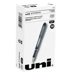 uni Jetstream Ballpoint Pen, Fine Point, 0.7mm, Black Ink, Dozen (40173)