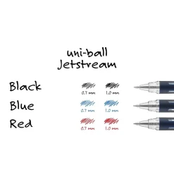 uni Jetstream Ballpoint Pen, Fine Point, 0.7mm, Black Ink, Dozen (40173)