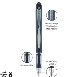 uni Jetstream Ballpoint Pen, Fine Point, 0.7mm, Black Ink, Dozen (40173)