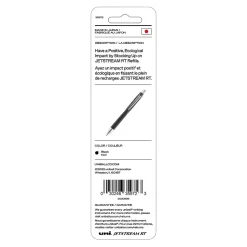 uni Jetstream RT Ballpoint Pen Refills, Medium Point, 1.0mm, Black Ink, 2/Pack (35972)