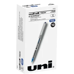 Uni Vision Rollerball Pen,Fine Point, Blue Ink, Dozen (60134)