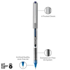 Uni Vision Rollerball Pen,Fine Point, Blue Ink, Dozen (60134)