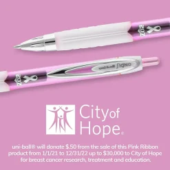 uniball 207 Pink Ribbon Retractable Gel Pens, Medium Point, 0.7mm, Black Ink, 36/Pack (2003896)