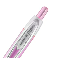 uniball 207 Pink Ribbon Retractable Gel Pens, Medium Point, 0.7mm, Black Ink, Dozen (1745267)