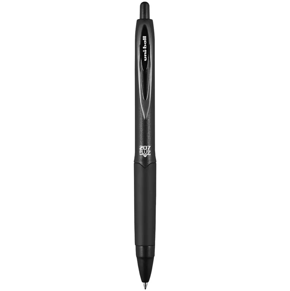 uniball 207 Plus+ Retractable Gel Pens, Medium Point, 0.7mm, Black Ink, 12/Pack (70462)