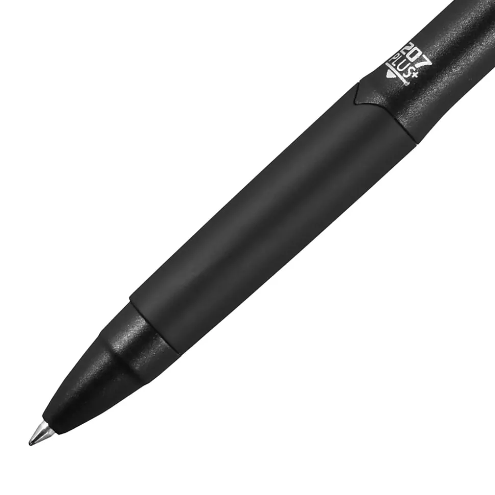 uniball 207 Plus+ Retractable Gel Pens, Medium Point, 0.7mm, Black Ink, 12/Pack (70462)