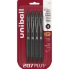 uni-ball 207 Plus+ Retractable Gel Pens, Medium Point, 0.7mm, Black Ink, 4/Pack (70460)