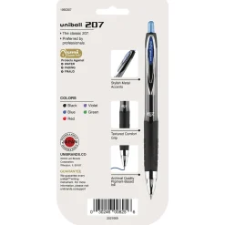 uni-ball 207 Retractable Gel Pens, Medium Point, 0.7mm, Assorted Ink, 5/Pack (1960307)