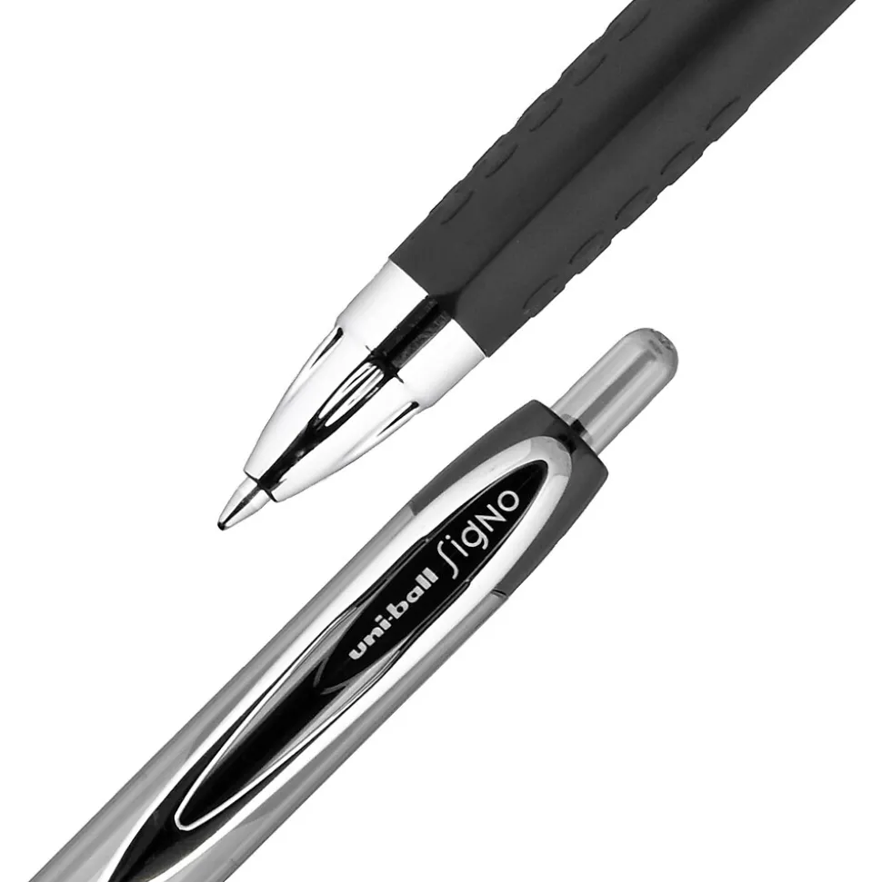 uniball 207 Retractable Gel Pens, Medium Point, 0.7mm, Black Ink, 5/Pack (1960239)