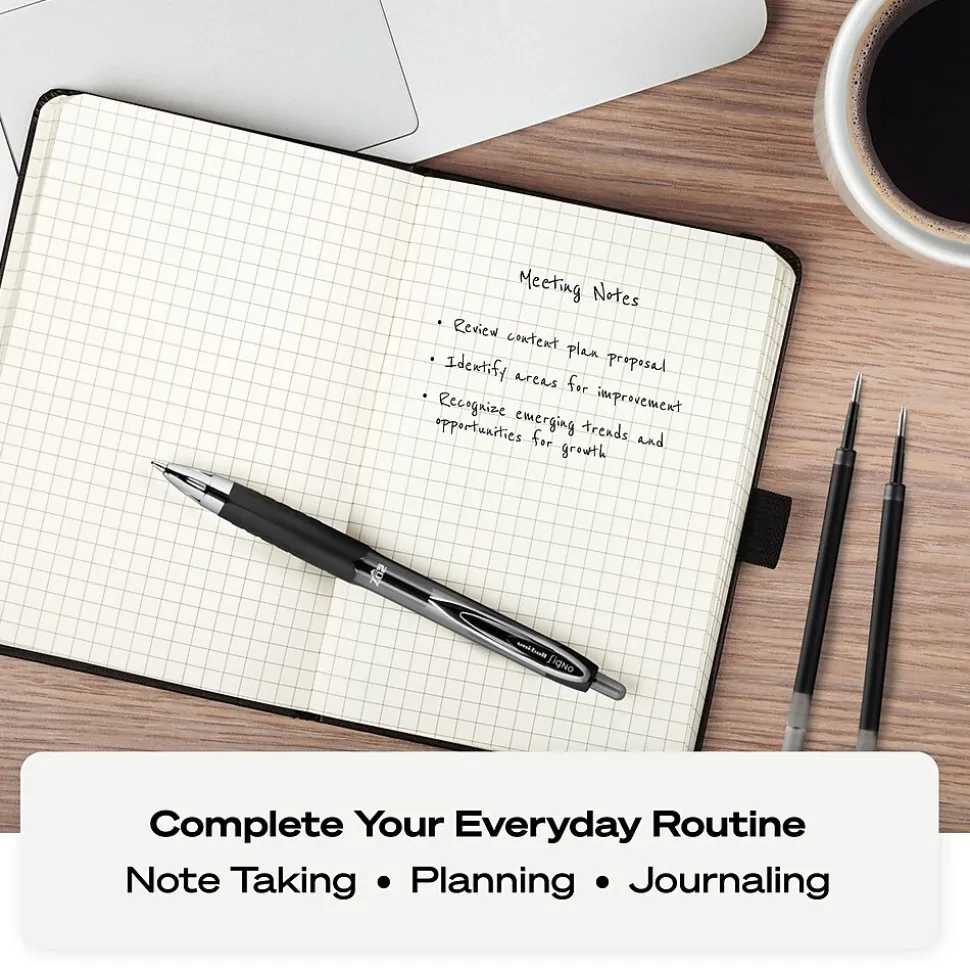 uni-ball 207 Retractable Gel Pens, Medium Point, 0.7mm, Black Ink, 36/Box (1921063)