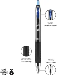 uniball 207 Retractable Gel Pens, Medium Point, 0.7mm, Blue Ink, 12/Pack (33951)