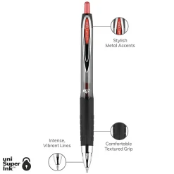 uniball 207 Retractable Gel Pens, Medium Point, 0.7mm, Red Ink, Dozen (33952)