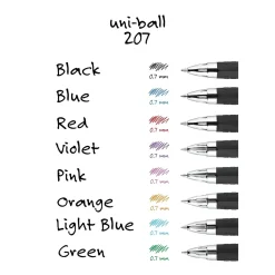 uniball 207 Retractable Gel Pens, Medium Point, 0.7mm, Assorted Ink, 8 Pack (40110)