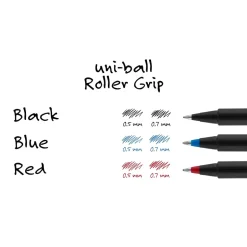 uniball Deluxe Rollerball Pens, Fine Point, 0.7mm, Black Ink (60052)