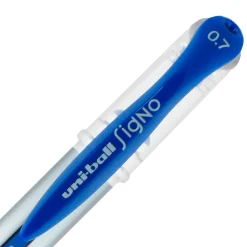 uniball Gel Grip Gel Pens, Medium Point, 0.7mm, Blue Ink, 12/Pack (65451)