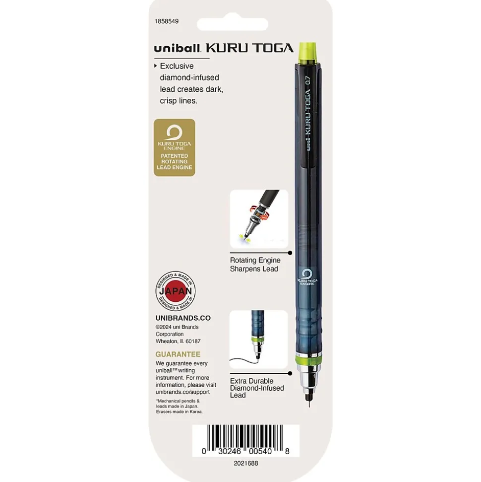 uni-ball Kuru Toga Mechanical Pencil, 0.7mm, #2 Medium Lead (1858549)