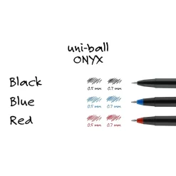 uniball Onyx Rollerball Pens, Micro Point, 0.5mm, Black Ink, Dozen (60040)
