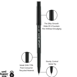 uniball Onyx Rollerball Pens, Micro Point, 0.5mm, Black Ink, Dozen (60040)