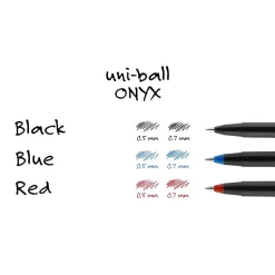 uniball Onyx Rollerball Pens, Fine Point, 0.7mm, Blue Ink, 72/Box (2013568)