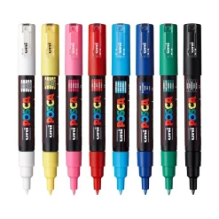 uni-ball Posca PC-1M Paint Markers, Fine Tip, Assorted Colors, 8/Pack (PC1M8C)