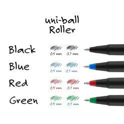 uniball Roller Rollerball Pens, Micro Point, 0.5mm, Black Ink (60151)