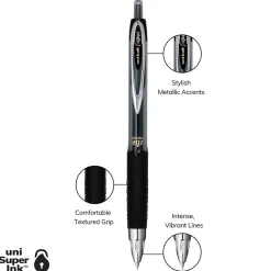 uni-ball Signo 207 Retractable Gel Pen, Fine Point, Black Ink, 5/Pack (1960240)