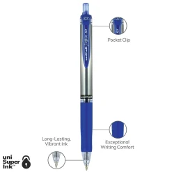 uniball Signo RT Gel Pens, Medium Point, 0.7mm, Blue Ink, Dozen (65941)