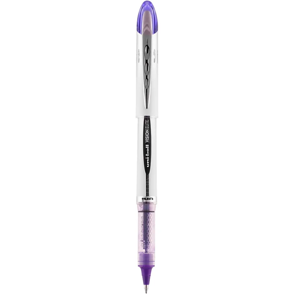 uniball Vision Elite Rollerball Pens, Bold Point, 0.8mm, Purple Ink (69025)