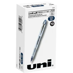 uni-ball Vision Elite Rollerball Pens, Bold Point, Blue-Black Ink, 12/Pack (61232)