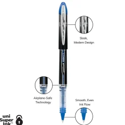 uniball Vision Elite Rollerball Pens, Micro Point, 0.5mm, Blue Ink (69021)