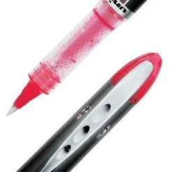uniball Vision Elite Rollerball Pens, Micro Point, 0.5mm, Red Ink, Dozen (69022)