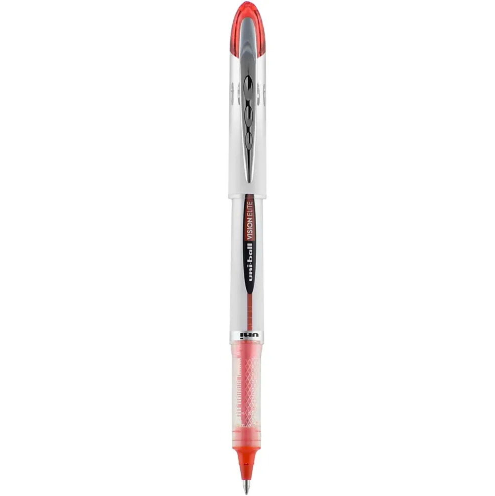 uniball Vision Elite Rollerball Pens, Bold Point, 0.8mm, Red Ink (69023)