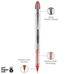 uniball Vision Elite Rollerball Pens, Bold Point, 0.8mm, Red Ink (69023)