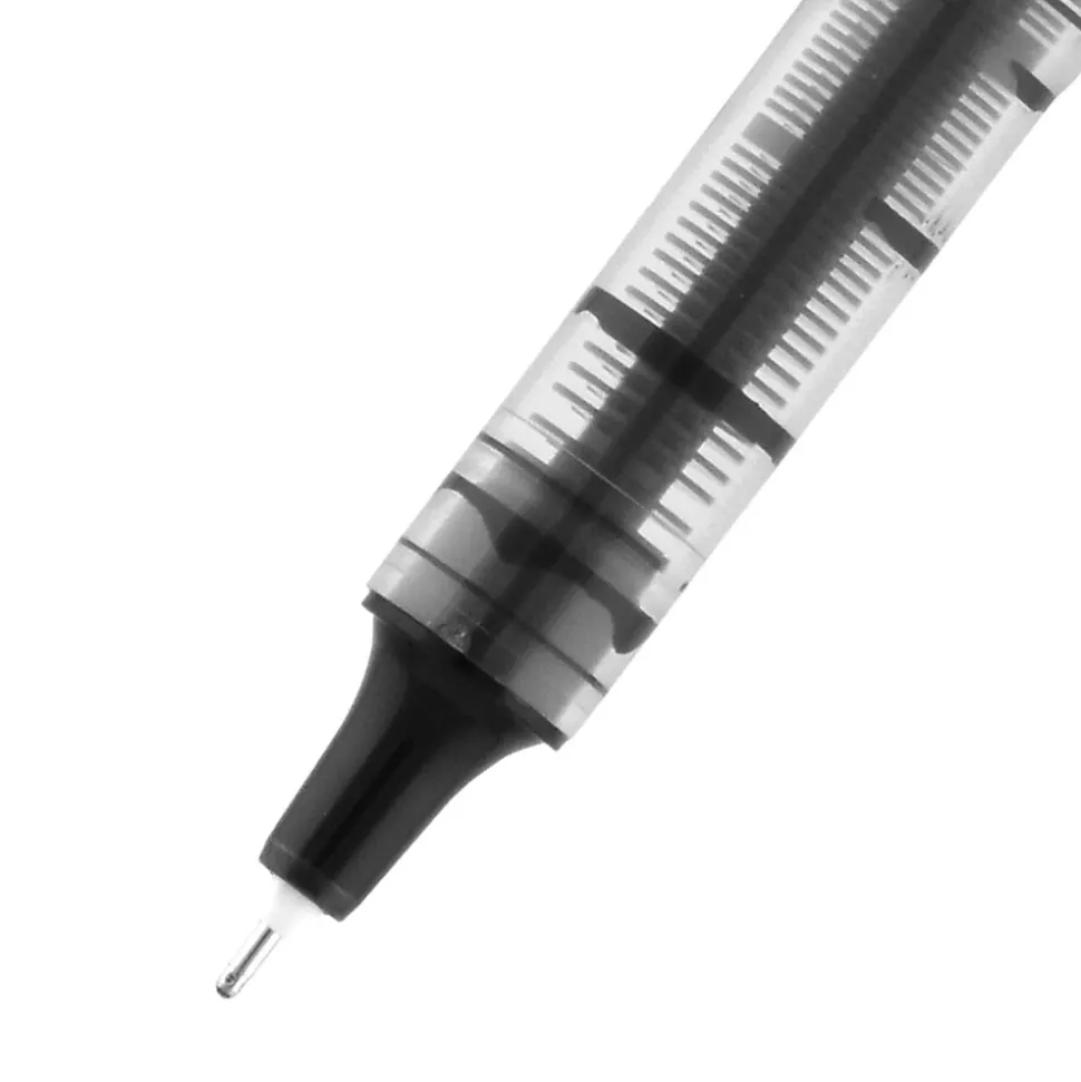 uniball Vision Needle Rollerball Pens, Fine Point, 0.7mm, Black Ink, Dozen (1734903)