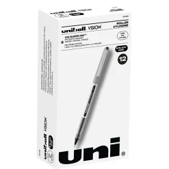 uni-ball Vision Rollerball Pens, Fine Point, 0.7mm, Black Ink, Dozen (60126)