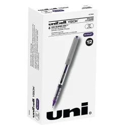uni-ball Vision Rollerball Pens, Fine Point, Purple Ink, Dozen (SAN60382)