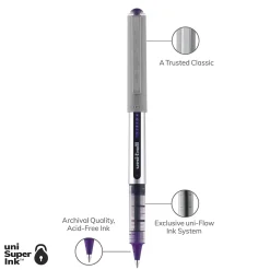 uni-ball Vision Rollerball Pens, Fine Point, Purple Ink, Dozen (SAN60382)